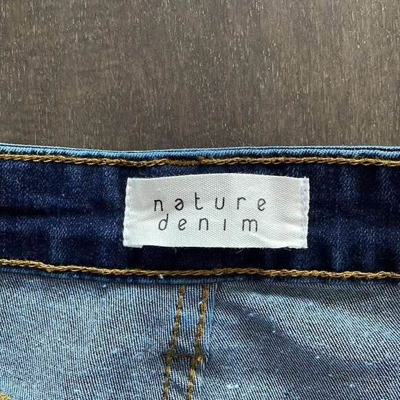 Nature Denim Distressed Hem Dark Wash Jeans - Picture 3 of 4